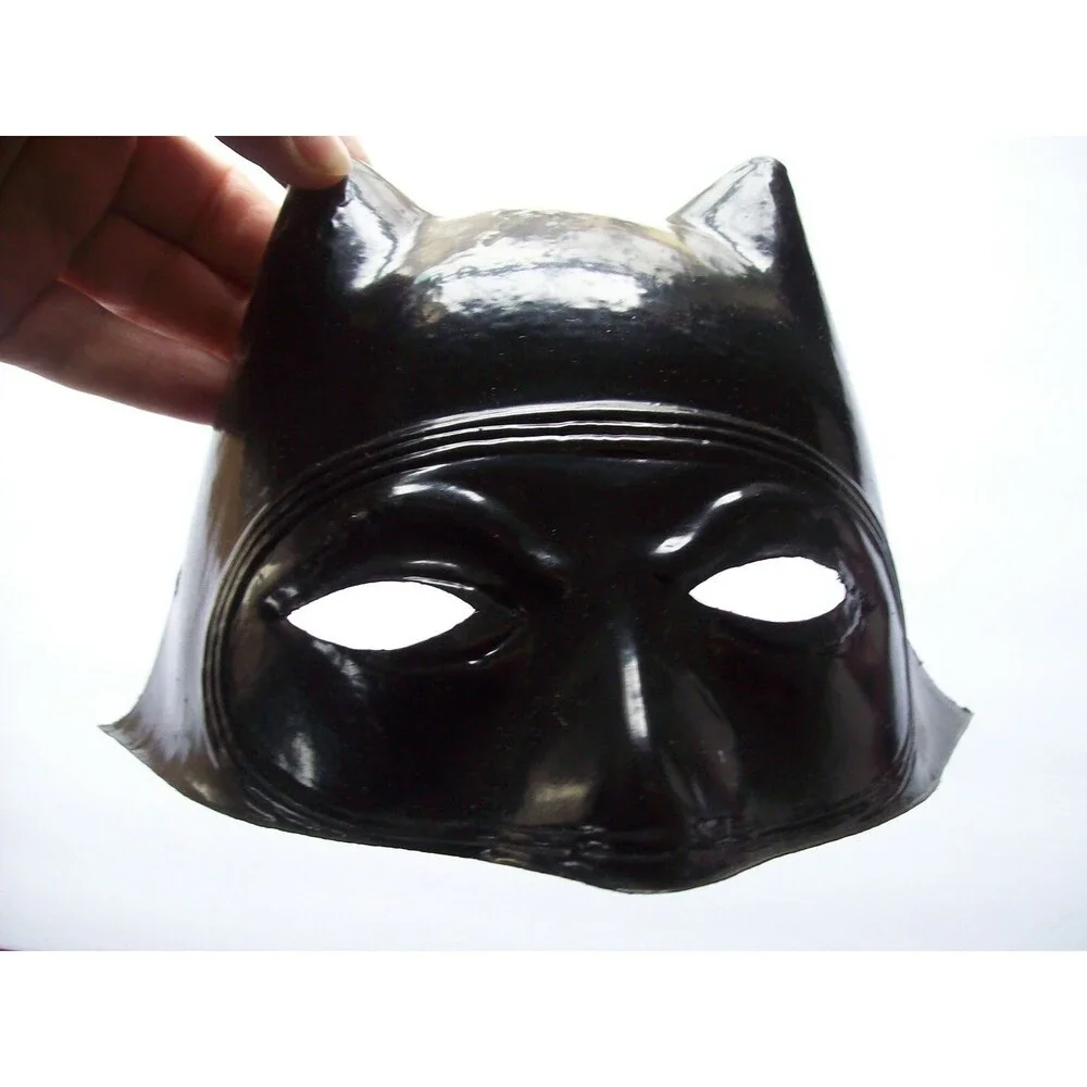 Batman Mask Vintage Halloween Costume Cowl New Old Stock Soft Plastic SuperHero